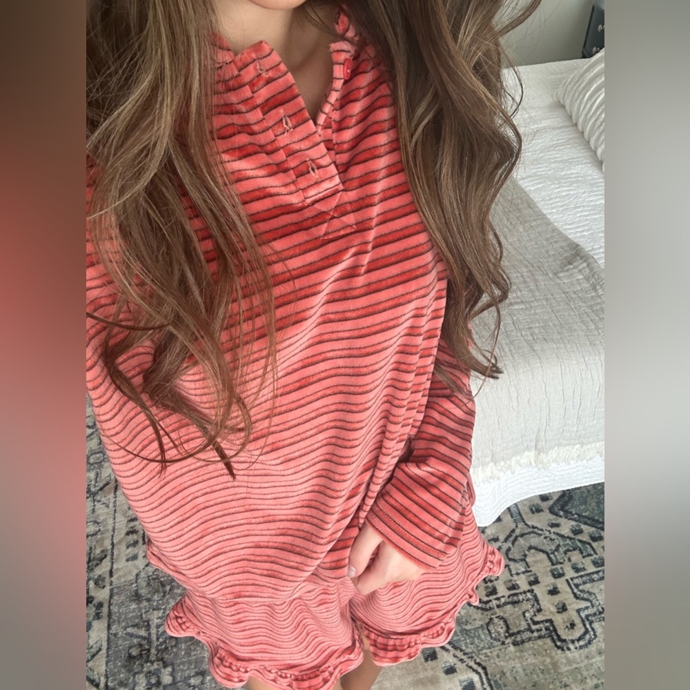 ASOS Coral Pink Striped Sleep Set - Picture 2 of 6